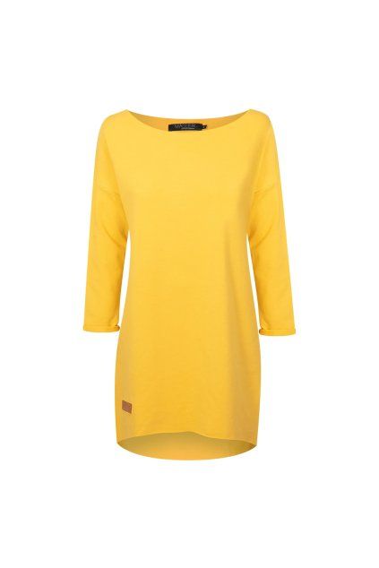 Dámské teplákové mikino-šaty DRESSY hořčicové - ČESKÁ VÝROBA (Velikost XS)