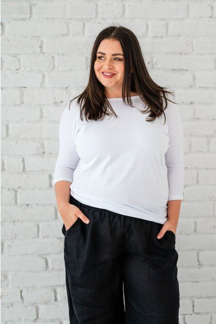 Dámské tričko BASIC LONG 3/4 rukáv white (Velikost XS)