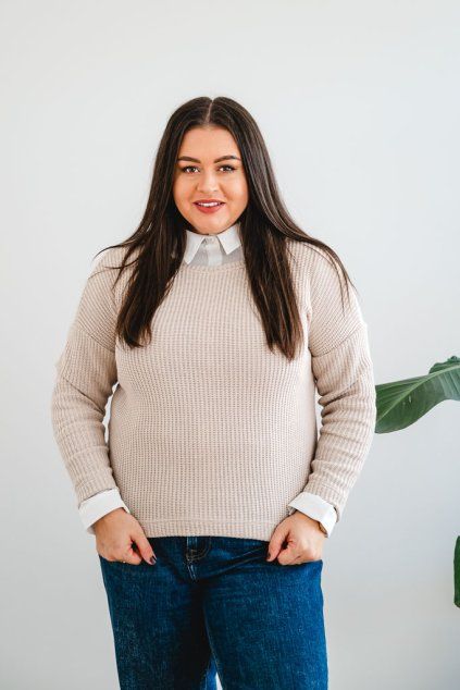 Dámský svetr ZARA béžový (Velikost XS/S)