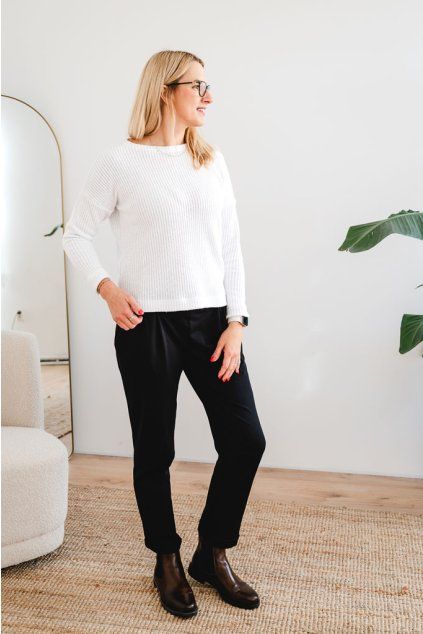 Dámské kalhoty LUXURY černé (Velikost XL)